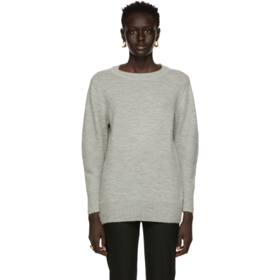 Caes Grey Oversized Wool Knit Sweater In Light Grey