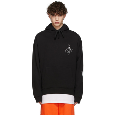 Raf Simons Gothic Logo-embroidered Classic Hoodie In Black | ModeSens