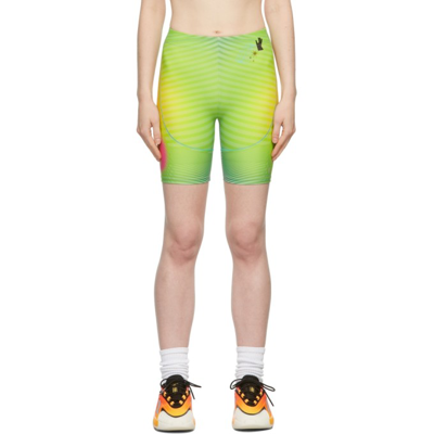 Paolina Russo Ssense Exclusive Green Printed Sport Shorts In Green/pink