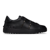 VALENTINO GARAVANI BLACK ROCKSTUD UNTITLED OPEN SNEAKERS