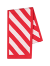Off-white Jacquard Cotton Scarf In Red