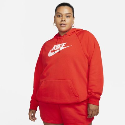 Nike Sportswear Essential Women's Hoodie In Chile Red,white