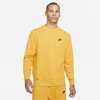 Nike Men's  Sportswear Classic Fleece Crew In Yellow