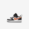Nike Court Borough Low 2 Baby/toddler Shoes In White,black,dark Smoke Grey,total Orange