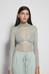 Jonathan Simkhai Standard Charli Shimmer Tulle Top In Sage