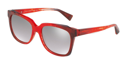 Alain Mikli Grey Mirror Gradient Silver Square Ladies Sunglasses 0a05027 F0036v56 In Red   / Grey / Silver