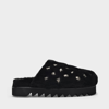 Toga 40mm Shearling Studded Sandals In Black