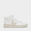 VEJA V-15 SNEAKERS - VEJA - WHITE/BEIGE - LEATHER