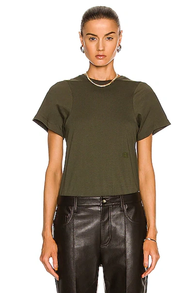 Totême Curved Seam Cotton Tee In Forest