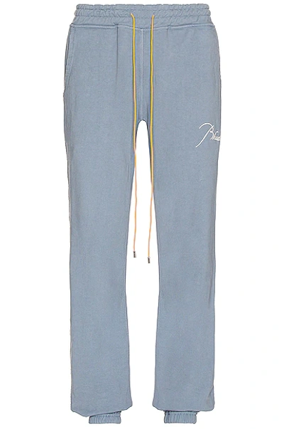 Rhude Classic Drawstring Sweatpant Light Blue And Yellow