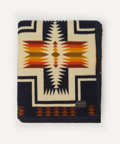 Pendleton Harding Jacquard Blanket In Navy