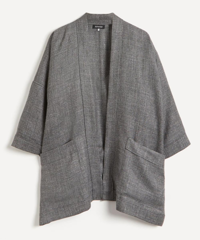 Eskandar Open-front Wool-blend Jacket In Steel Grey