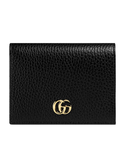 Gucci Leather Double G Card Wallet In Black