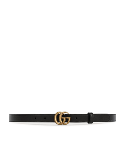Gucci Leather Gg Belt In Black