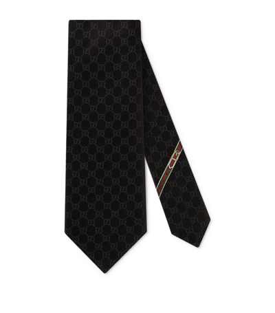 Gucci Silk Gg Supreme Tie In Black