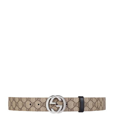 Gucci Reversible Gg Supreme Belt In Brown