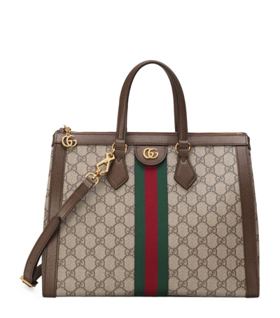 Gucci Medium Ophidia Gg Top Handle Bag In Neutrals