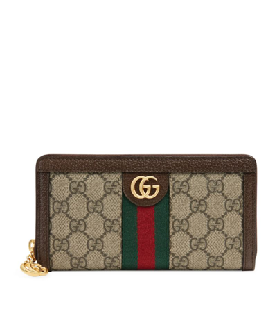 Gucci Ophidia Zip-up Wallet In Neutrals