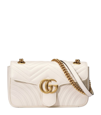 Gucci Small Marmont Matelassé Shoulder Bag In White