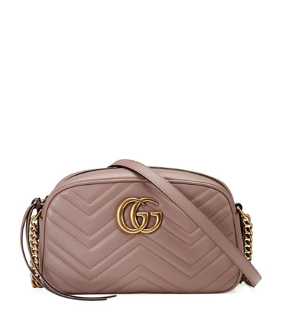 Gucci Small Marmont Matelassé Cross-body Bag In Pink