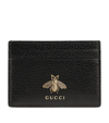 GUCCI LEATHER ANIMALIER CARD HOLDER,12973072