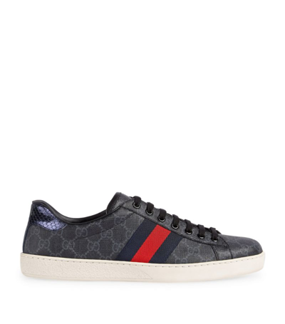 Gucci Gg Supreme Ace Sneakers In Black