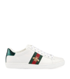 GUCCI LEATHER EMBROIDERED ACE SNEAKERS,15429244