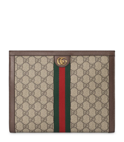 Gucci Canvas Ophidia Gg Clutch Bag In Neutrals