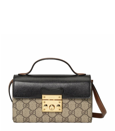 Gucci Mini Gg Supreme Padlock Shoulder Bag In Neutrals