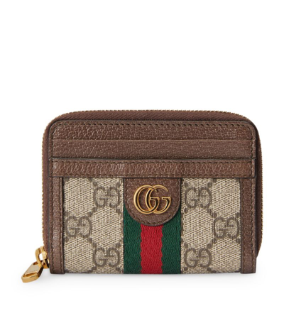 Gucci Canvas Ophidia Gg Card Holder In Neutrals