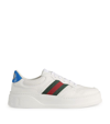 GUCCI LEATHER WEB SNEAKERS,17386506