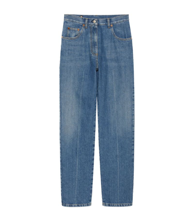 Gucci Horsebit Detail Straight Jeans In Blue