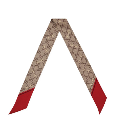 Gucci Gg Supreme Scarf In Neutrals