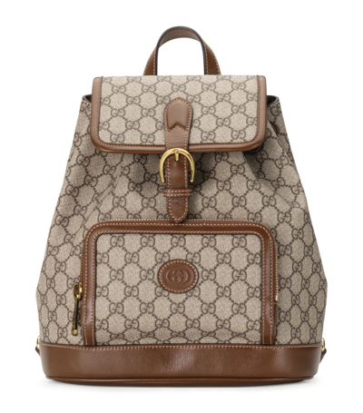 Gucci Gg Supreme Monogram Backpack In Neutrals