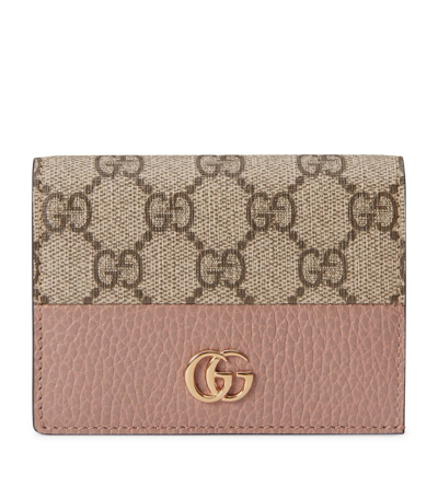 Gucci Canvas Gg Marmont Wallet In Pink