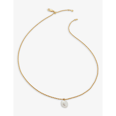 Monica Vinader Nura Keshi Tiny Pearl And 18ct Yellow Gold-plated Vermeil Sterling Silver Necklace