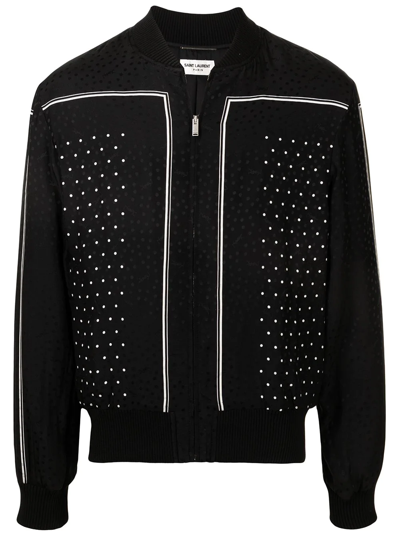 Saint Laurent Black Monogram Teddy Bomber Jacket