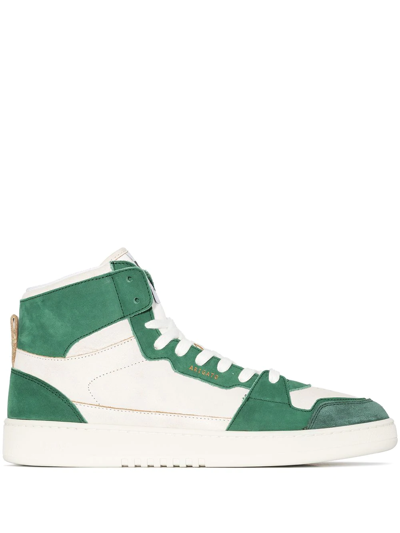 Axel Arigato And White Dice Hi Leather Trainers In Green