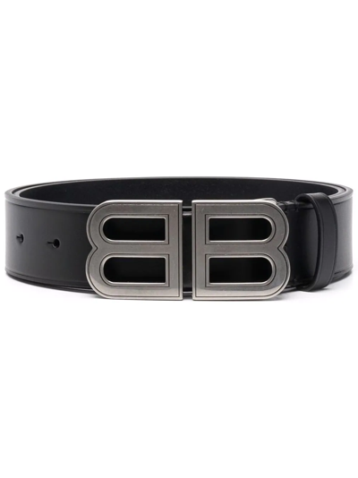 Balenciaga Hourglass Logo-buckle Belt In Black