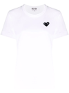 Comme Des Garçons Play Heart-embroidered Motif T-shirt In White