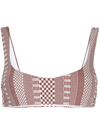 Veronica Beard Celeste Printed Tank Bikini Top In Brown