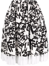 Comme Des Garçons Graffiti Print Layered Skirt In 黑色