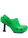 Balenciaga X Croc Madame Rubber Stiletto Clogs In Green