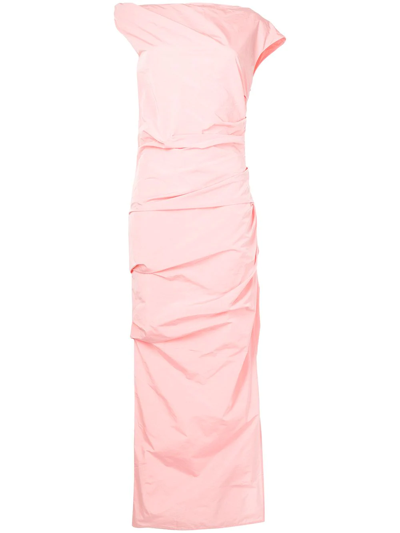 Paris Georgia Draped-design Off-shoulder Dress In Pink