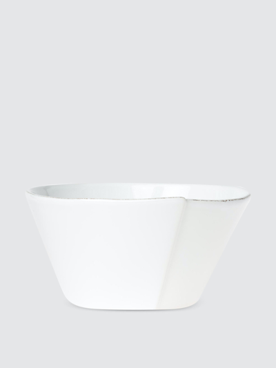 Vietri Lastra Medium Stacking Stoneware Serving Bowl In White