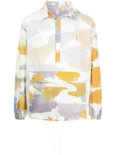 Mcq By Alexander Mcqueen Abstract-print Hooded Jacket In White