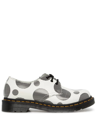 Dr. Martens' Damen 1461 Polka Dot Glattlederschuhe In Weiss/schwarz/mehrfarbig