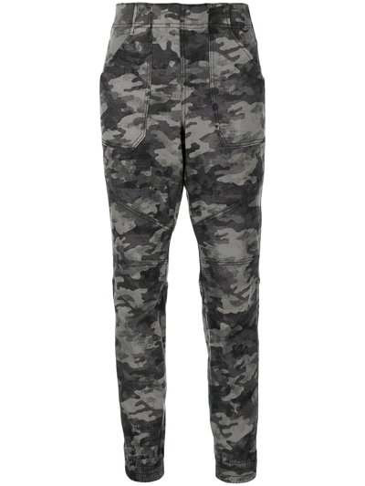 Spanx Camouflage Print Twill Joggers In Black