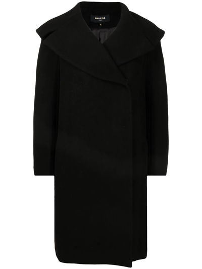 Paule Ka Double-breasted Coat In Black