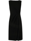 PAULE KA CREPE SATIN FITTED DRESS